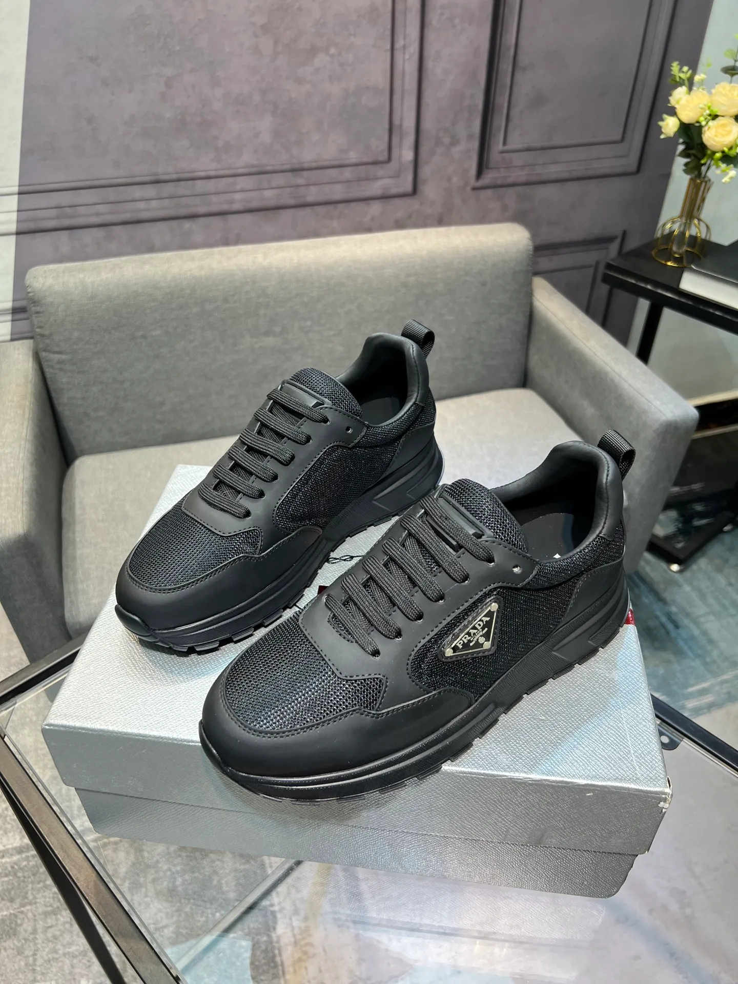 💰¥540 [PRADA] Men’s shoes are popular in the counter, official website synchronization, 1 high-quality shipment ✔️Original cowhide + cowhide lining, 1🆚1 replica, original sole, 38-45 (45 customized, non-refundable)